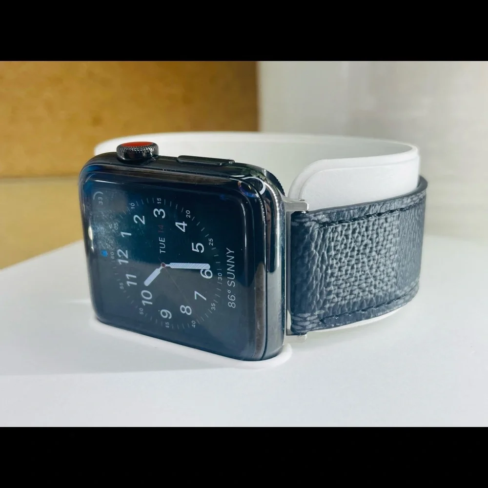 Cute Checkered Design Watchband in Black Apple Watch Any Series